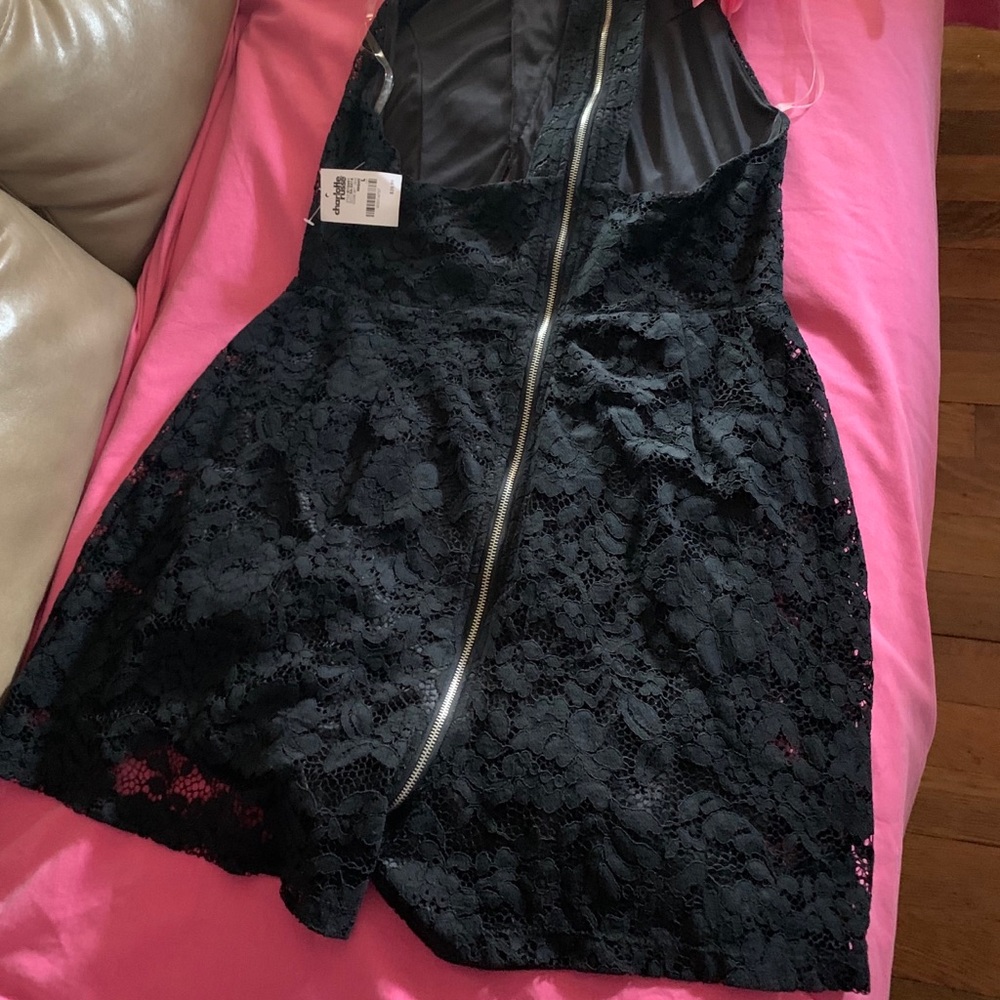 Charlotte Russe Womens Juniors Party Black Lace  L